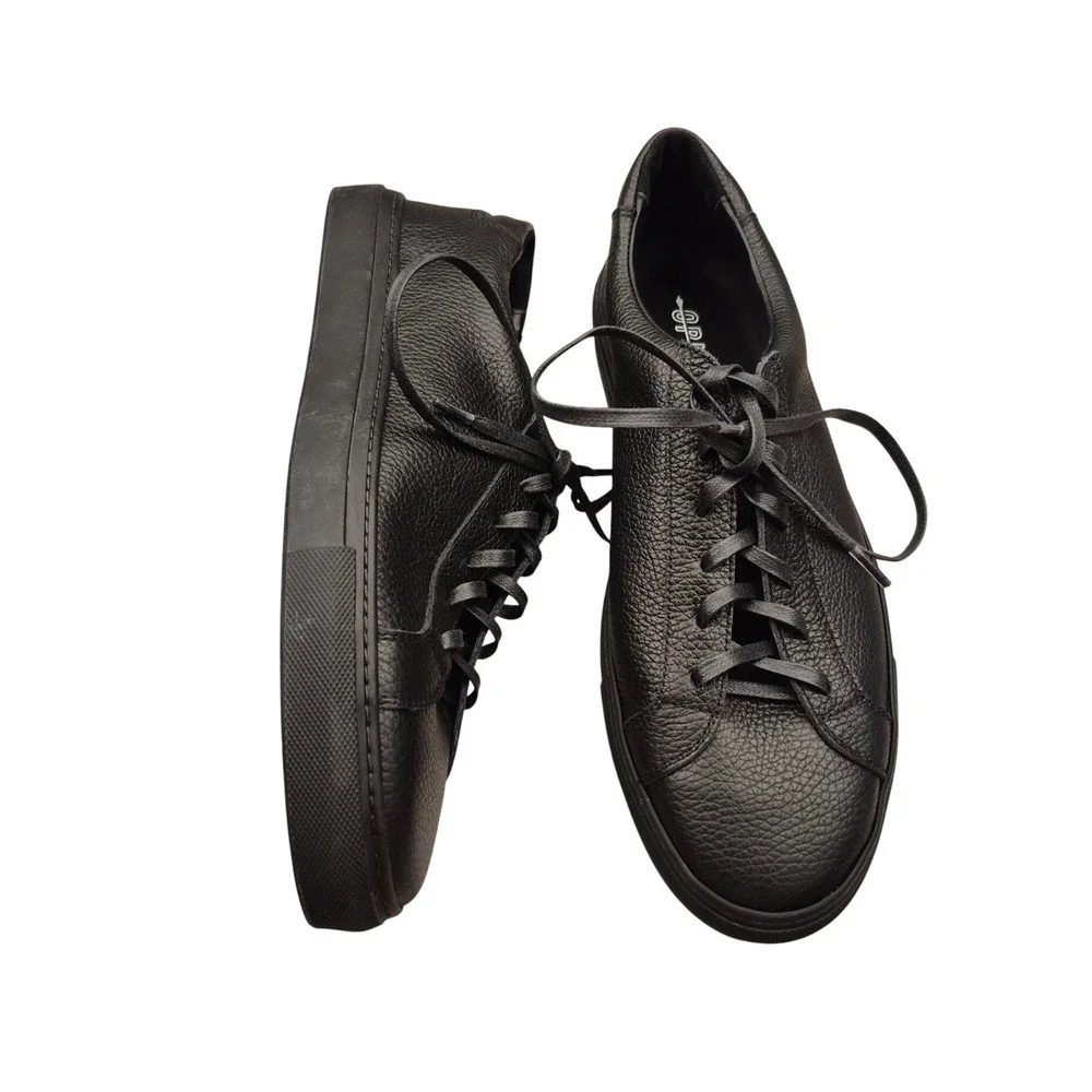 Opie Way James Court Black Tumbled Leather Low Top Sneakers Mens‎ Sz 13 RARE